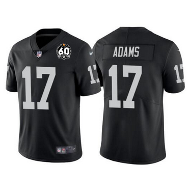 Toddlers Las Vegas Raiders #17 Davante Adams Black With 60th Anniversary Patch Vapor Limited Stitched Jersey